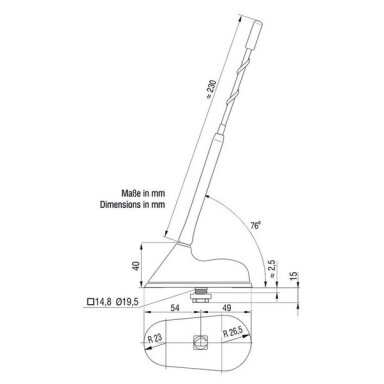 12V stogo antena furgonams su metaliniu stogu 12V stogo antena furgonams su metaliniu stogu