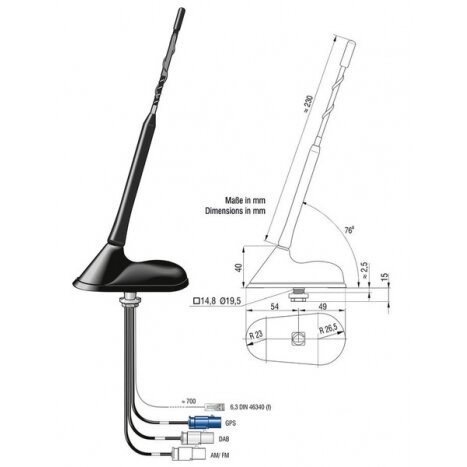 12V stogo antena furgonams su metaliniu stogu 12V stogo antena furgonams su metaliniu stogu