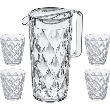 1,6 l ąsotis su 4 puodeliais 250 ml skaidrus 1,6 l ąsotis su 4 puodeliais 250 ml skaidrus