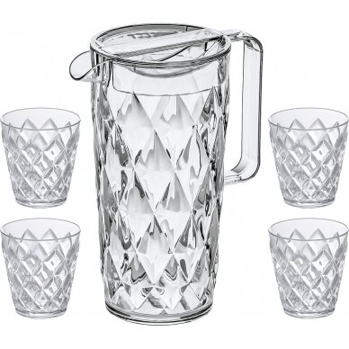 1,6 l ąsotis su 4 puodeliais 250 ml skaidrus 1,6 l ąsotis su 4 puodeliais 250 ml skaidrus