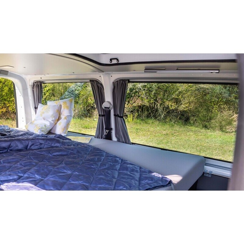VW T6, VW T5 užuolaidos pilkos, permatomos šoniniams ir galiniams langams 2 VW T6, VW T5 užuolaidos pilkos, permatomos šoniniams ir galiniams langams 2