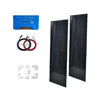 240W (2x120W) Monokristalinių juodų saulės baterijų komplektas