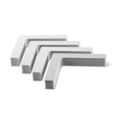 Sienos sutvirtinimas lango montavimui, R11mm, 4 kampai 25x25mm, baltas, skirtas RW Style