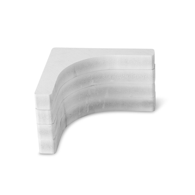 Sienos sutvirtinimas lango montavimui, 80 mm spindulys, 4 kampai 25x25 mm, baltas 1