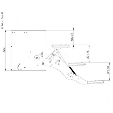 3 pakopų pakopa, pakopos plotis 530mm, variklis dešinėje 2