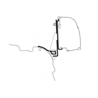 Thule Omnistor 4200 su Reimo Multirail markizės adapteris Thule Omnistor 4200 su Reimo Multirail markizės adapteris