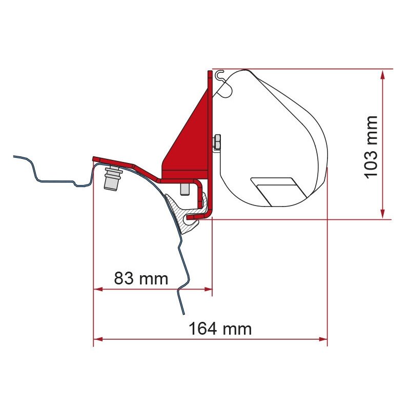 Fiamma F35pro/F45s VW T5/T6/T6.1 su Reimo Multirail markizės adapteris – nuimamas 1 Fiamma F35pro/F45s VW T5/T6/T6.1 su Reimo Multirail markizės adapteris – nuimamas 1