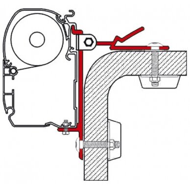 Adapteris F45i / F45iL nestandartiniam tvirtinimui (tik C raide pažymėta dalis) 3