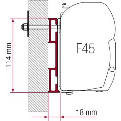 Adapteris F45i/F45iL nestandartiniam tvirtinimui (tik D raide pažymėta dalis)