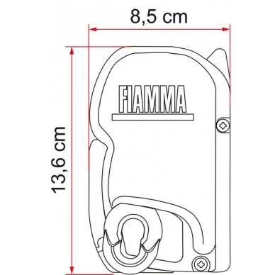 Markizė F45S – ilgis 4,25 m – Korpusas: Balta – Audinio spalva: Royal Grey 2