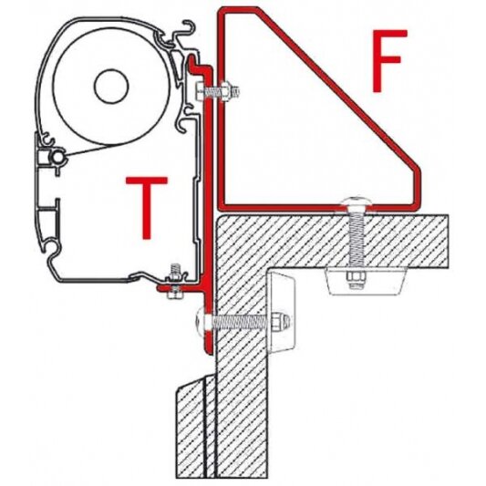 Adapteris F45i/F45iL nestandartiniam tvirtinimui (tik T raide pažymėta dalis) 3
