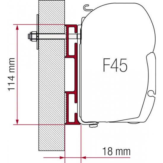 Adapteris F45i/F45iL nestandartiniam tvirtinimui (tik D raide pažymėta dalis)
