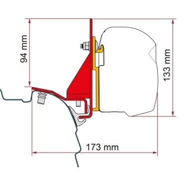 Multirail adapteris – tvirtinimo adapteris, skirtas F45 VW T5/T6/T6.1 su Reimo Multirail
