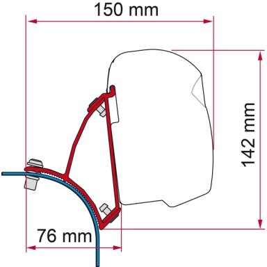 Juodas adapteris F43Van VW T5/T6 Lift Roof Trumpai ir ilgai bazei
