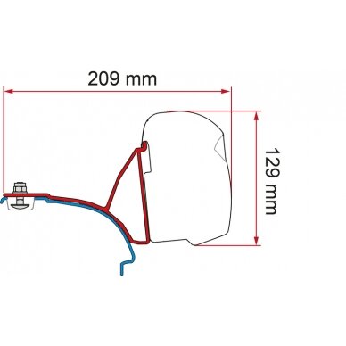 F43van, skirtas VW T5 / T6 / T6.1 Multivan su C bėgeliu - vairas kairėje F43van, skirtas VW T5 / T6 / T6.1 Multivan su C bėgeliu - vairas kairėje