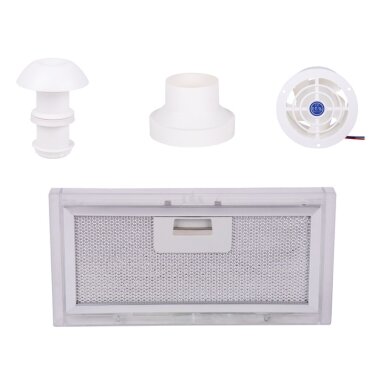 4 dalių šalinamo oro komplektas su stogo kaminu, ventiliatoriumi, adapteriu, filtru 4 dalių šalinamo oro komplektas su stogo kaminu, ventiliatoriumi, adapteriu, filtru