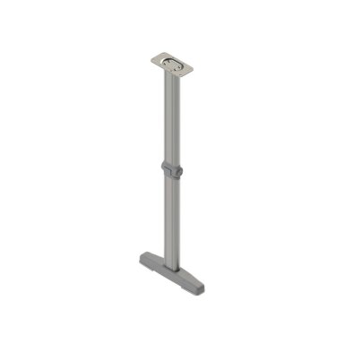 Stalo koja T formos, aukštis 720 mm, anoduotas aliuminis, aukštis 720–380 mm, sidabrinė