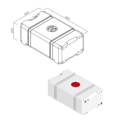 Modulinė universali vandens talpykla 100l, balta, H300x480x800 Modulinė universali vandens talpykla 100l, balta, H300x480x800