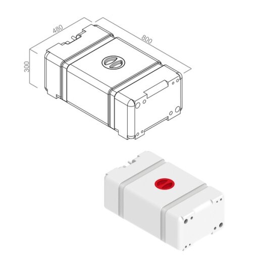 Modulinė universali vandens talpykla 100l, balta, H300x480x800