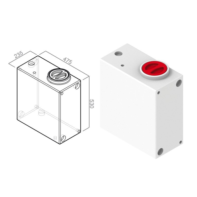 Modulinė universali vandens talpykla 52 l, balta, H530x475x235