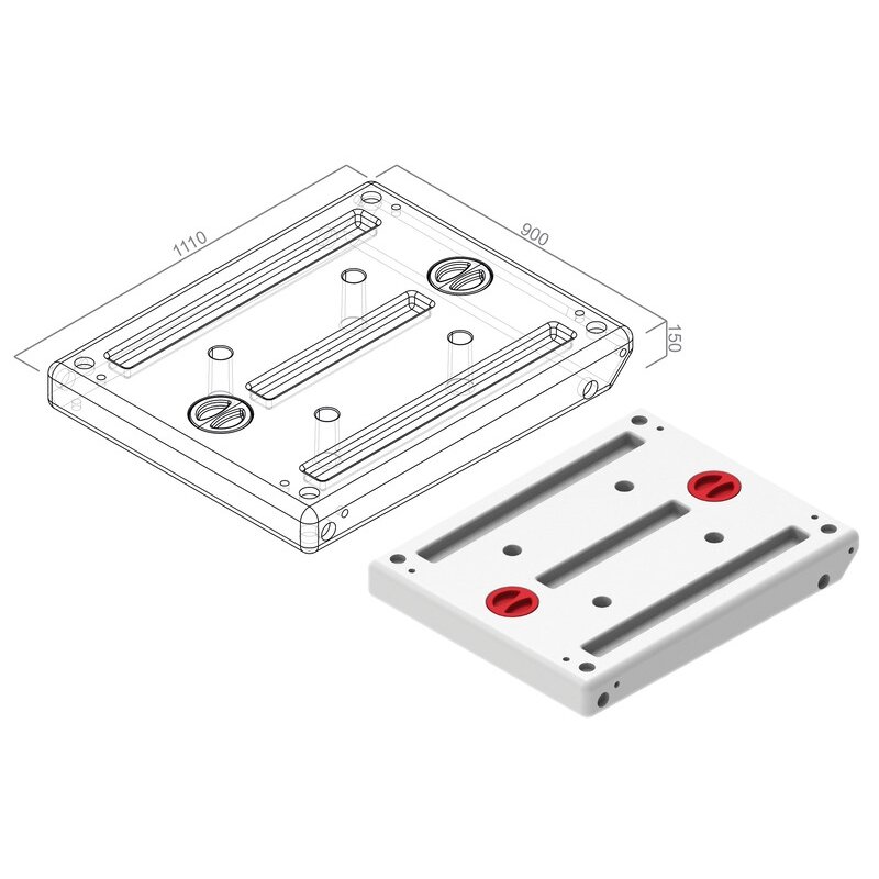 Modulinė 99 litrų vandens talpykla universali, 900 x 1110 x A150 mm, 9 x 1 1/2 colio
