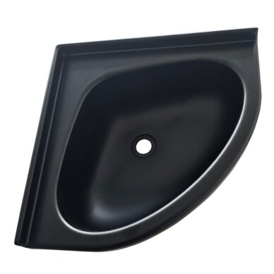 Kampinis plastikinis praustuvas Mini Oval - juodas 345x345mm Kampinis plastikinis praustuvas Mini Oval - juodas 345x345mm