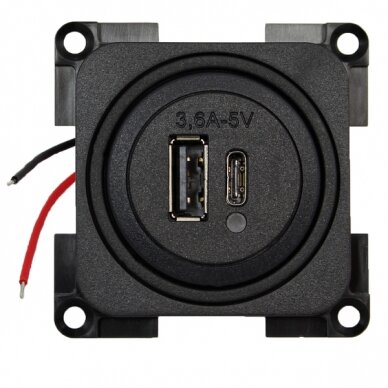 USB dvigubas įkrovimo lizdas, pilkas, (be pakuotės) USB dvigubas įkrovimo lizdas, pilkas, (be pakuotės)