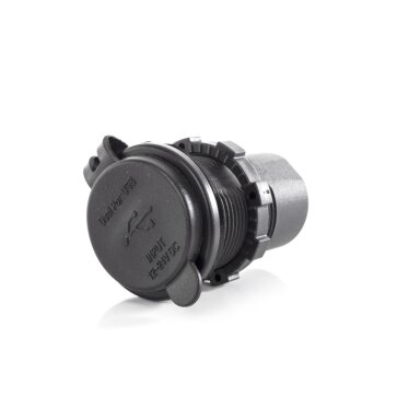 Dvigubas USB įkrovimo lizdas 12V / 24V Dvigubas USB įkrovimo lizdas 12V / 24V
