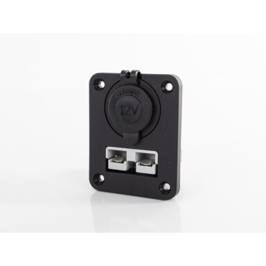 Tvirtinimo skydelis su 12 V maitinimo lizdu ir 50 A jungtimi (Anderson stiliaus) Tvirtinimo skydelis su 12 V maitinimo lizdu ir 50 A jungtimi (Anderson stiliaus)