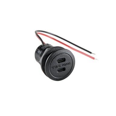 USB-C dvigubas lizdas QC