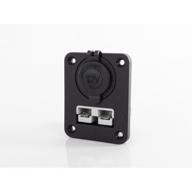 Tvirtinimo skydelis su 12 V maitinimo lizdu ir 50 A jungtimi (Anderson stiliaus) Tvirtinimo skydelis su 12 V maitinimo lizdu ir 50 A jungtimi (Anderson stiliaus)