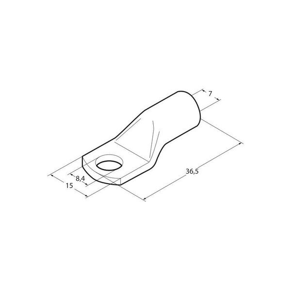 Suspaudimo kabelio antgaliai M8 skerspjūviui 25 mm – rinkinys po 5 1