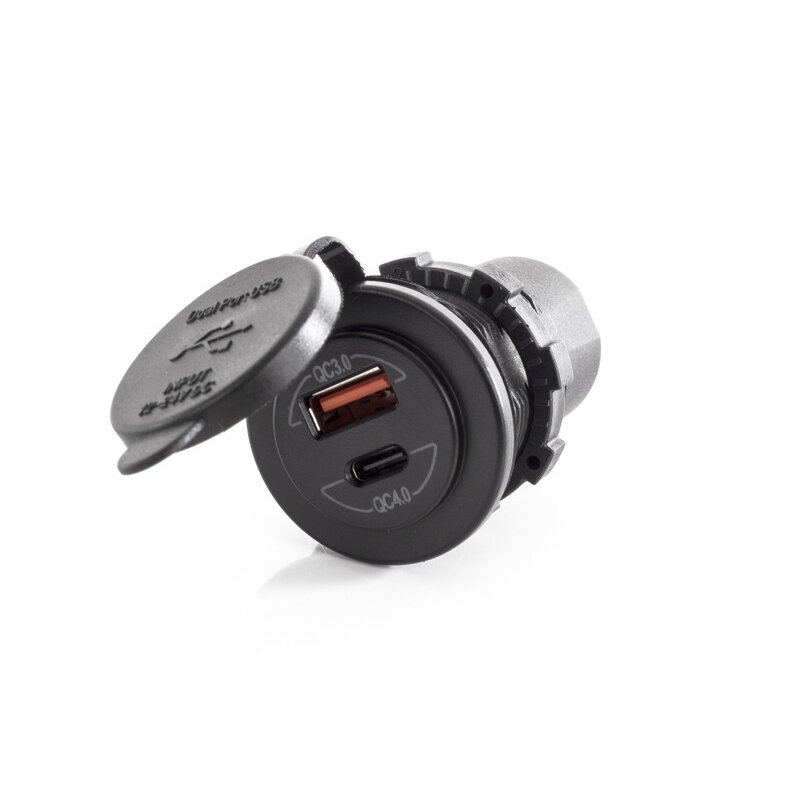 Dvigubas USB įkrovimo lizdas 12V / 24V 3
