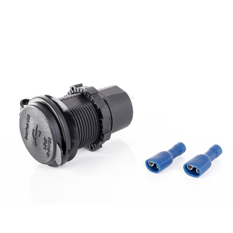 Dvigubas USB įkrovimo lizdas 12V / 24V 2