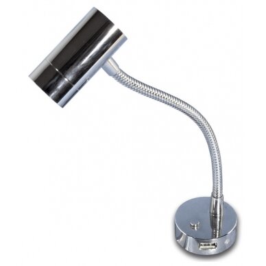 LED skaitymo lempa Minitube D4 – chromas LED skaitymo lempa Minitube D4 – chromas