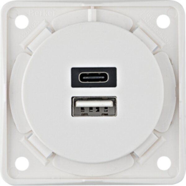USB-A/-C įkrovimo lizdas – poliarinis baltas USB-A/-C įkrovimo lizdas – poliarinis baltas