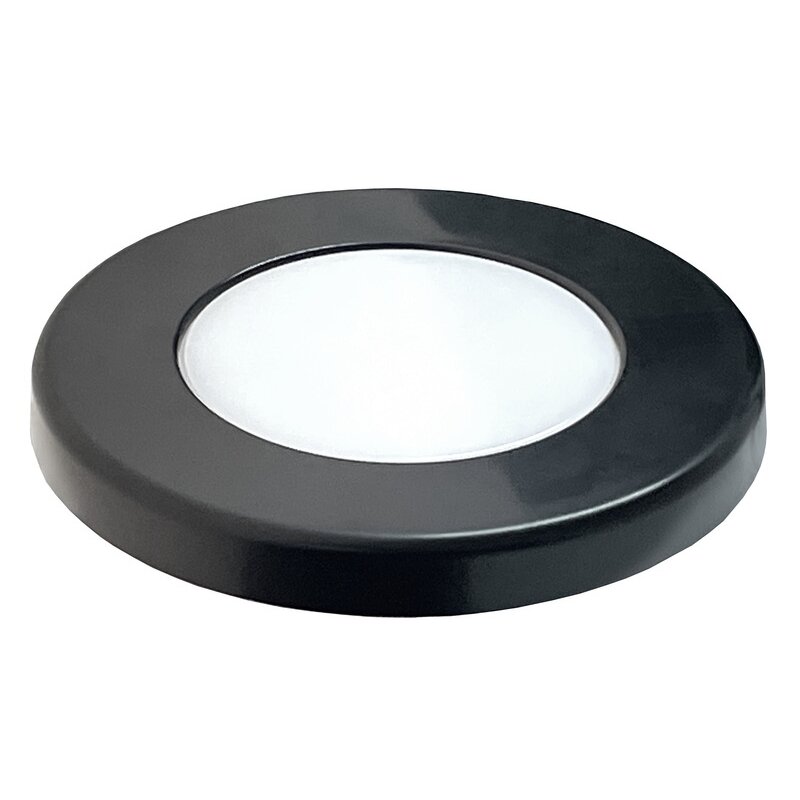 FLAME 78 prožektorius, itin plokščias, juodas, Ø78 mm, aukštis: 8 mm