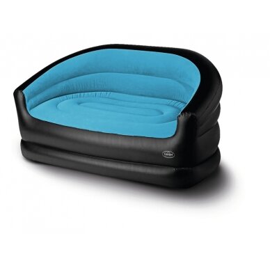 Pripučiama kempingo sofa, RELAX DOUBLE Camp4, 145x78x65cm, juoda/ledo mėlyna Pripučiama kempingo sofa, RELAX DOUBLE Camp4, 145x78x65cm, juoda/ledo mėlyna