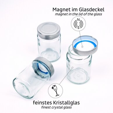 Maisto magnetiniai stiklainiai JUODOS & CLASSY – 192 ml 2 Maisto magnetiniai stiklainiai JUODOS & CLASSY – 192 ml 2