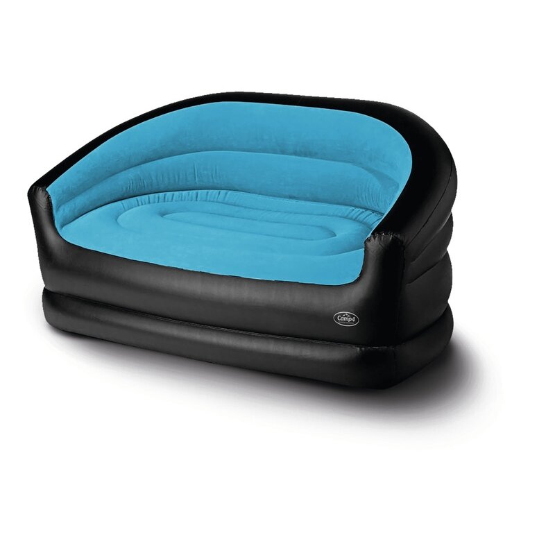 Pripučiama kempingo sofa, RELAX DOUBLE Camp4, 145x78x65cm, juoda/ledo mėlyna Pripučiama kempingo sofa, RELAX DOUBLE Camp4, 145x78x65cm, juoda/ledo mėlyna