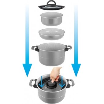 Puodų rinkinys FUSION MAGNETIC 7+1 Ø22 1 Puodų rinkinys FUSION MAGNETIC 7+1 Ø22 1