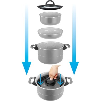 Puodų rinkinys FUSION MAGNETIC 7+1 Ø22 Puodų rinkinys FUSION MAGNETIC 7+1 Ø22