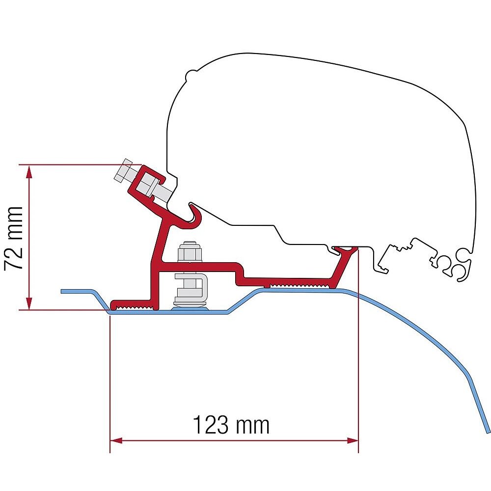 Adapterio rinkinys F65 / F80 Ducato/Jumper/Boxer High Roof Super Long nuo 2007-06 Adapterio rinkinys F65 / F80 Ducato/Jumper/Boxer High Roof Super Long nuo 2007-06