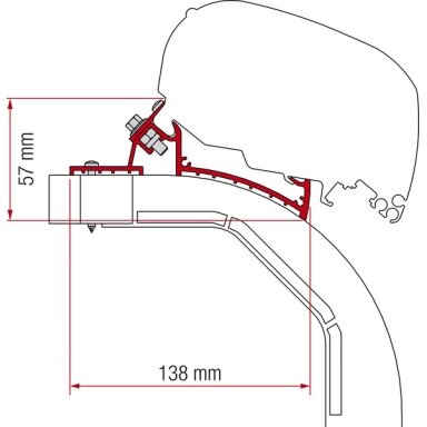 Adapterio markizės F65L ir F80S Arca Mobilvetta Adapterio markizės F65L ir F80S Arca Mobilvetta