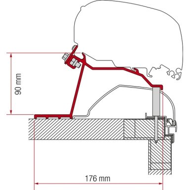 Adapteris Fiamma markizės F65L ir F80S hobis karavanams nuo 2014 m.