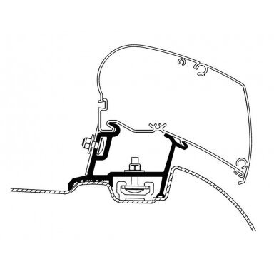 Adapteris, skirtas Thule Omnistor 6300/6200, skirtas MB Sprinter ir VW Crafter