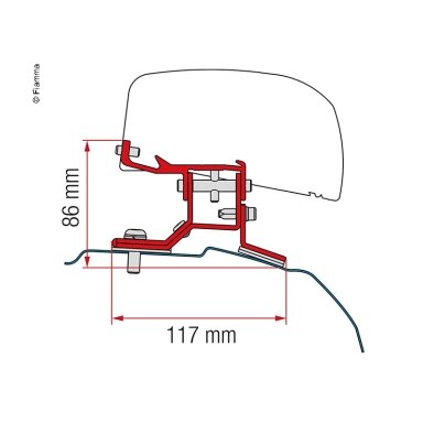 Adapteris stogo markizei F40van Ford Transit Custom ilga ratų bazė Adapteris stogo markizei F40van Ford Transit Custom ilga ratų bazė