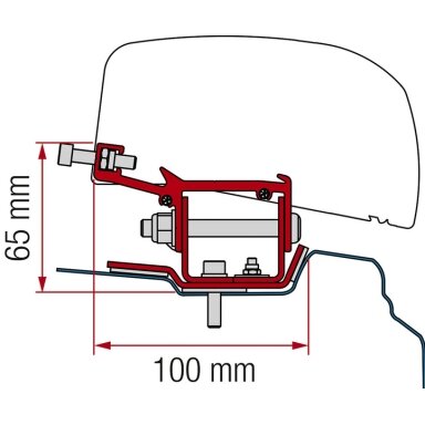 Adapteris stogo markizei F40van Renault Trafic nuo 2014m trumpa ratų bazė Adapteris stogo markizei F40van Renault Trafic nuo 2014m trumpa ratų bazė