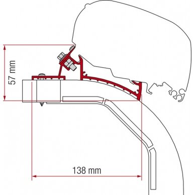 Adapterio markizės F65L ir F80S Arca Mobilvetta Adapterio markizės F65L ir F80S Arca Mobilvetta