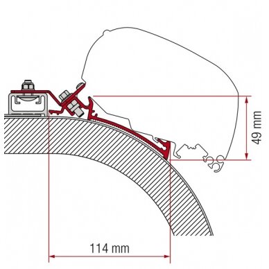 Adapterio markizės F65L ir F80S Rapido Distinction 400 cm Adapterio markizės F65L ir F80S Rapido Distinction 400 cm